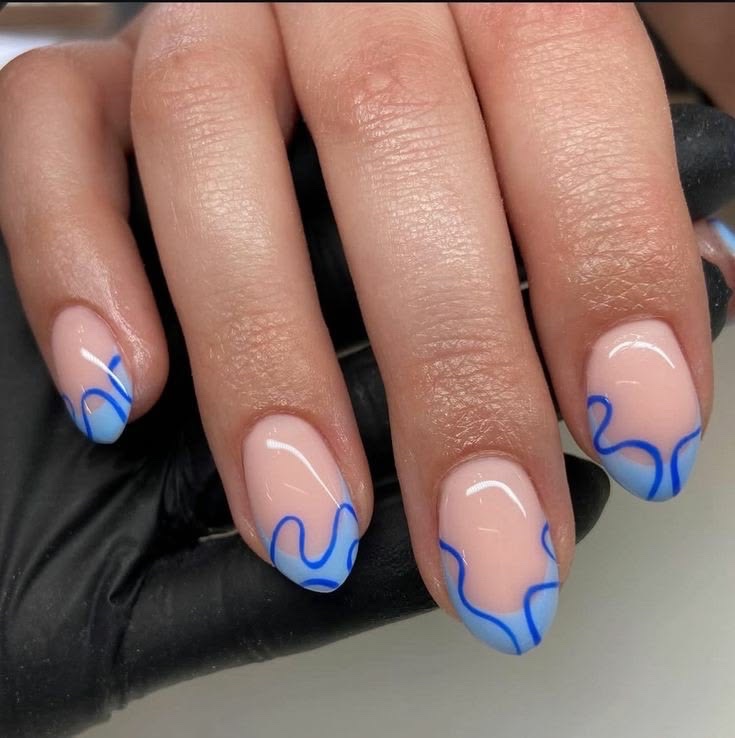 French con lineas azul — Abby Studio